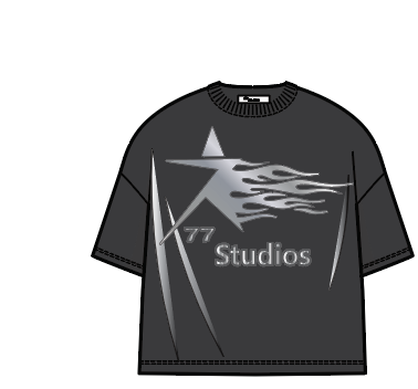 LOGO METALIC BLACK T-SHIRT